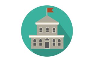 Grey School Icon: Graphics and Icons for Design