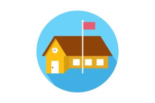 School and Flag Icon Graphics for Crafters