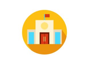 School Building Icon: Graphics and Icons Review