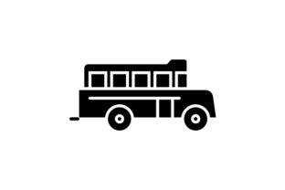 School Bus Glyph Icon Vector: Graphics & Icons