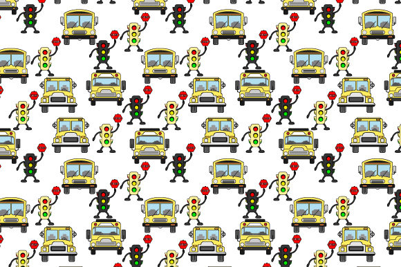 School Bus Pattern: Bold Graphics for Web & Patterns