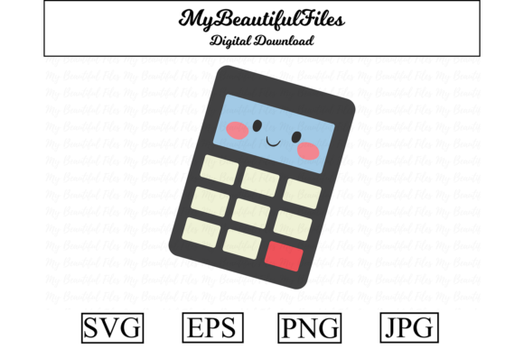 School Calculator Kawaii Clipart: Graphics & Illustrations
