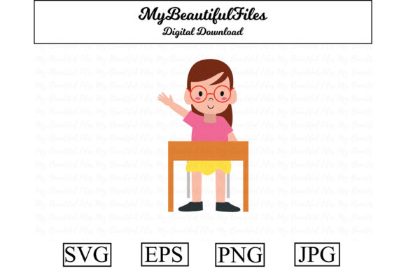 School Girl Kawaii Clipart: Graphics & Illustrations