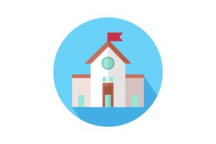 School in Circle Icon: Graphics & Icons Review