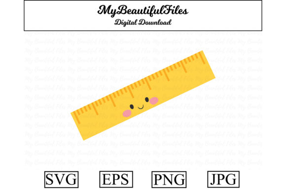 School Ruler Kawaii Clipart 02: Graphics & Illustrations
