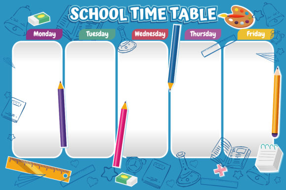 School Time Table for Design: Graphics & Print Templates
