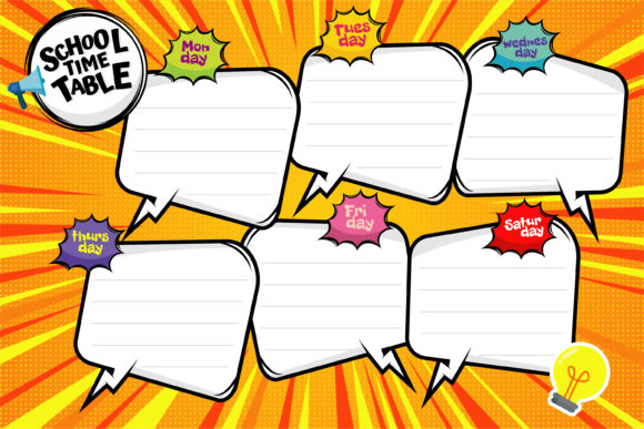 School Time Table Graphics for Print Templates