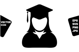 Student Icon Vector Female Person: Graphics & Icons