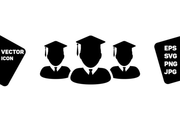Student Icon Vector Male Group: Graphics & Icons