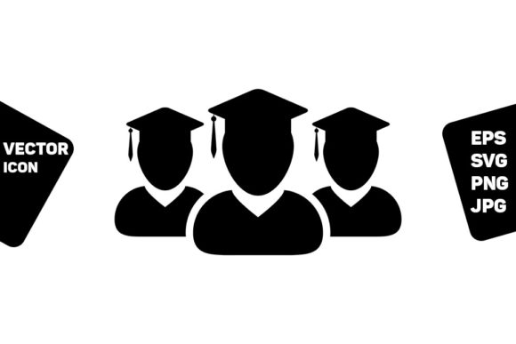 Study Icon Vector Male Group of Students Graphics and Icons Review