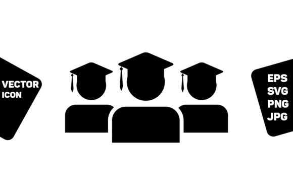 University Icon Vector Male Group Graphics and Icons Review