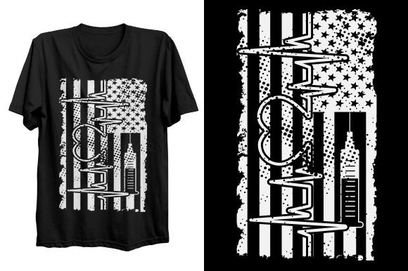 Usa Nurse T-shirt Design: Graphics & Print Templates